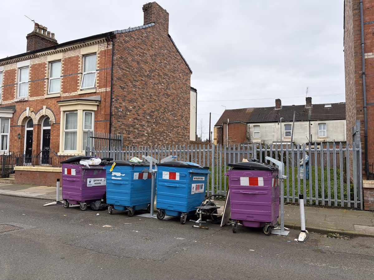 Communal bins in Anfield