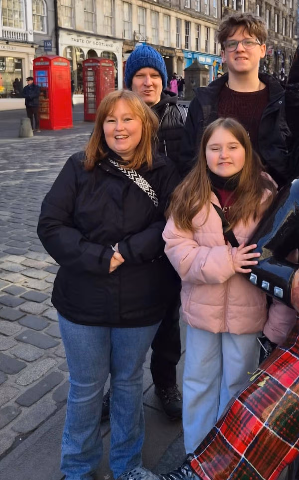 Chantelle with her husband and children
