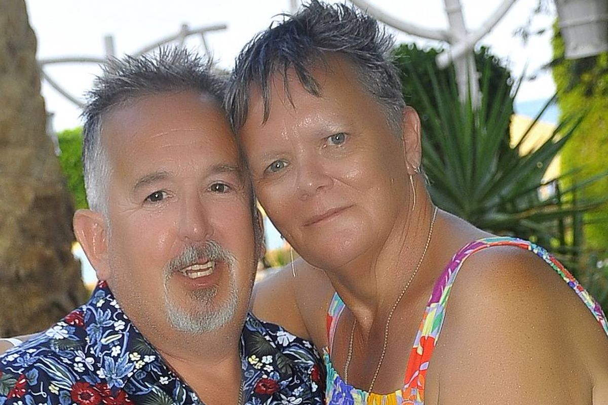 Debbie, pictured with her husband, has lost more than eight stone following the programme
