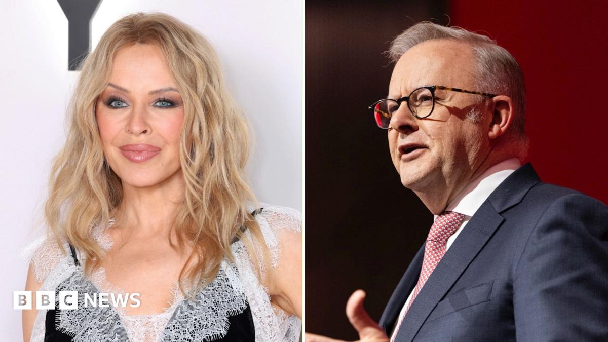 A split screen image of a woman with wavy blonde hair and heavy makeup on the left and a man with short grey hair and glasses in a suit on the right