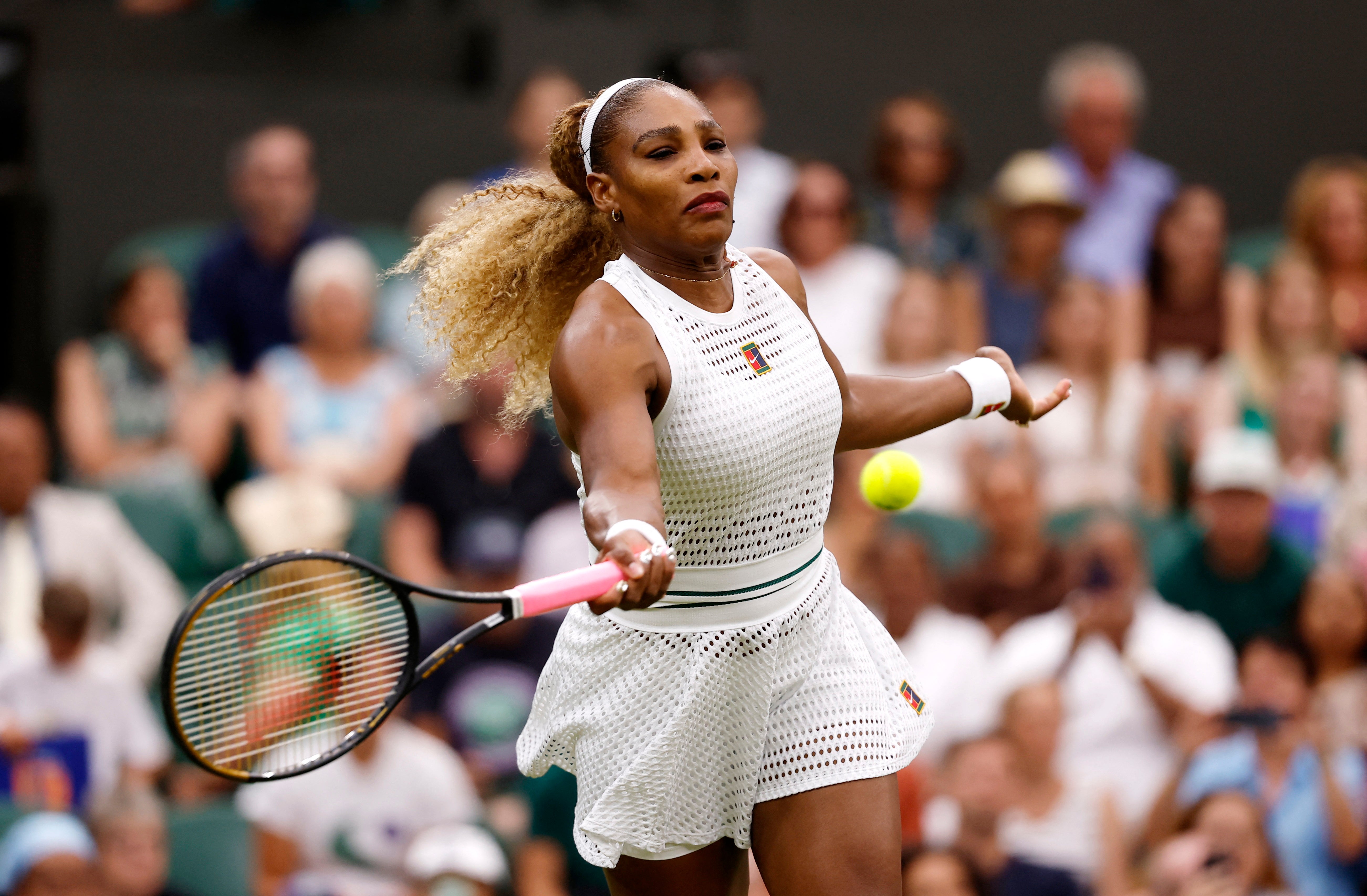 Williams returned to Wimbledon after a four-year hiatus but went out in the first round