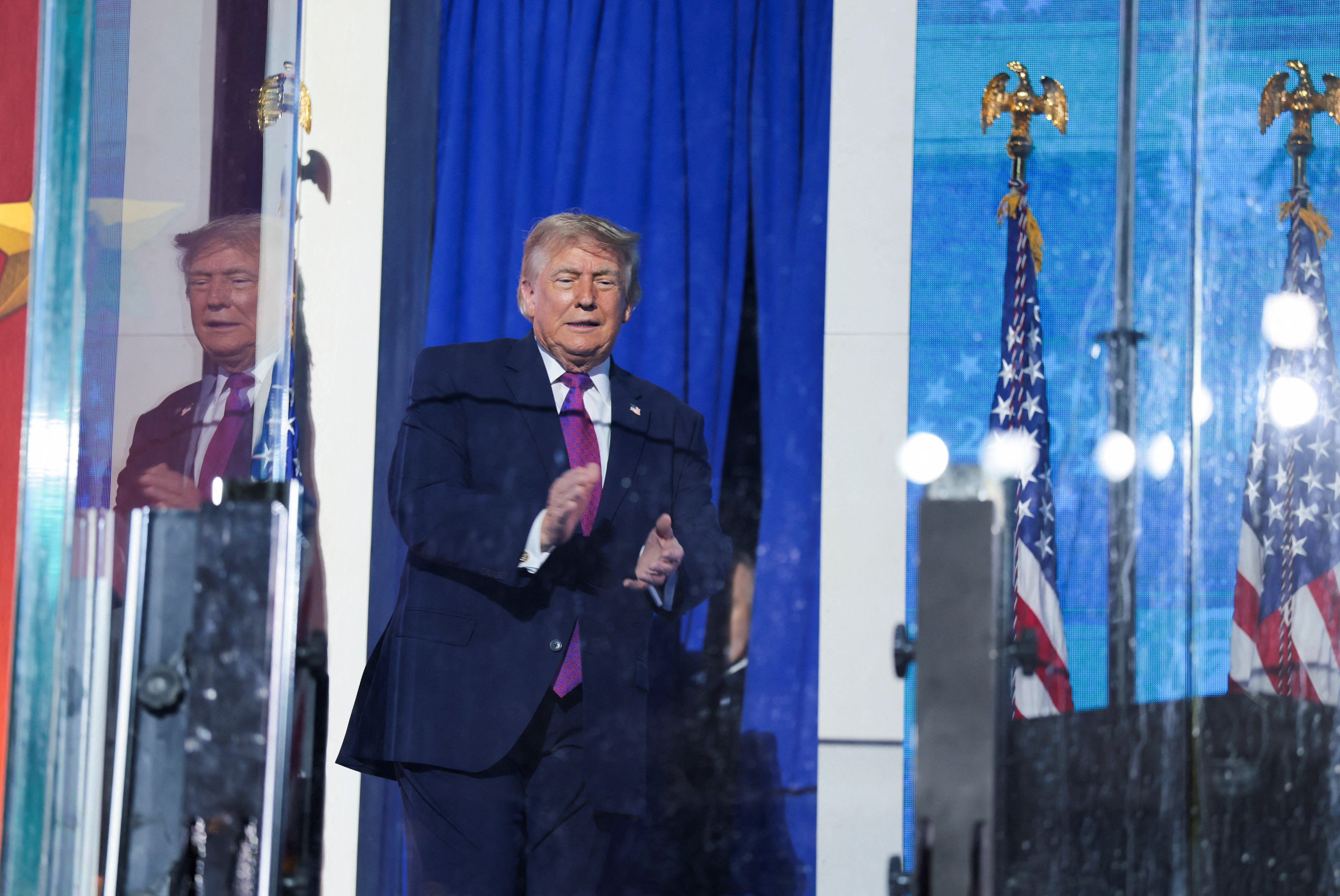 ‘At 250 years, America is the oldest Republic on Earth. We are the freest people on Earth,’ Trump said. ‘We are the strongest and most powerful country on Earth.’