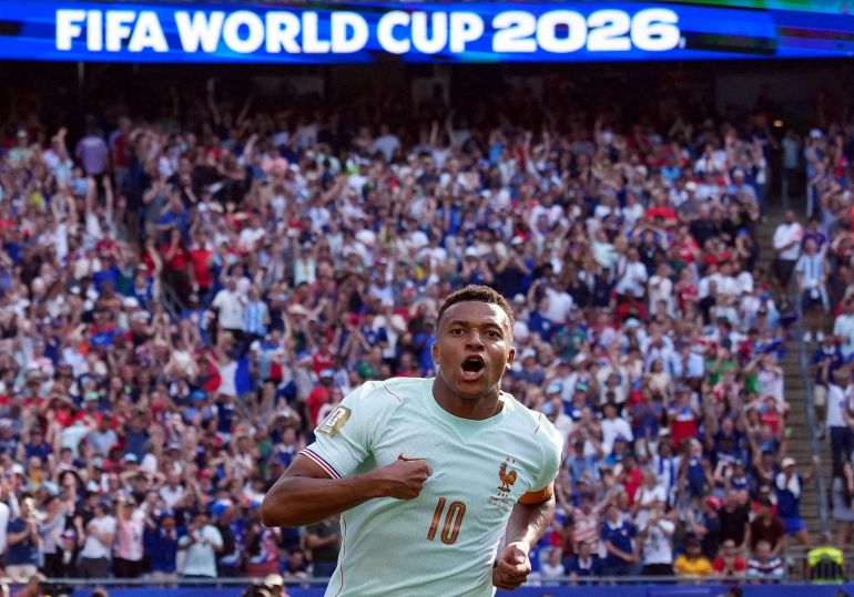 Mbappe celebrates