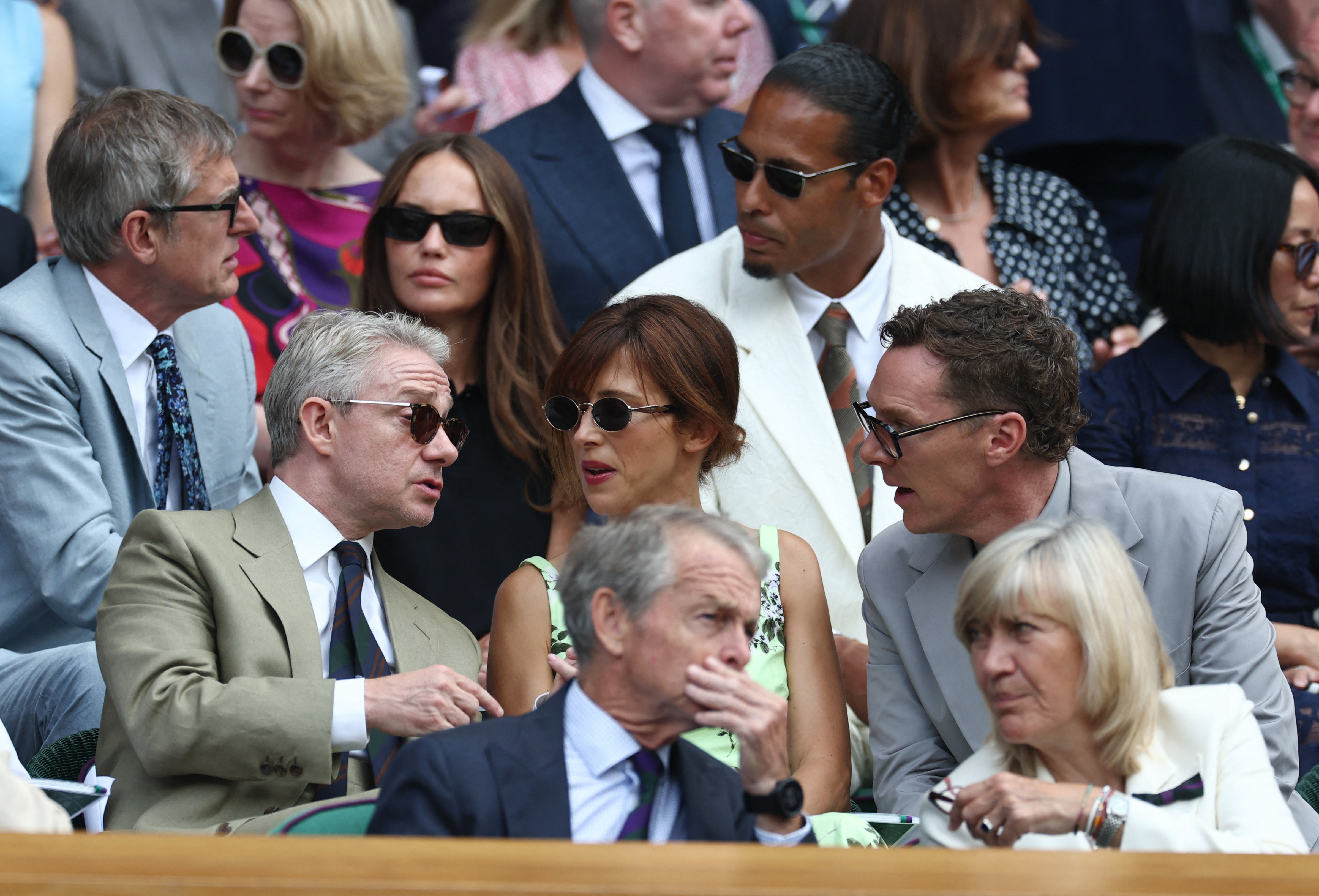 Martin Freeman, Benedict Cumberbatch and his wife Sophie Hunter