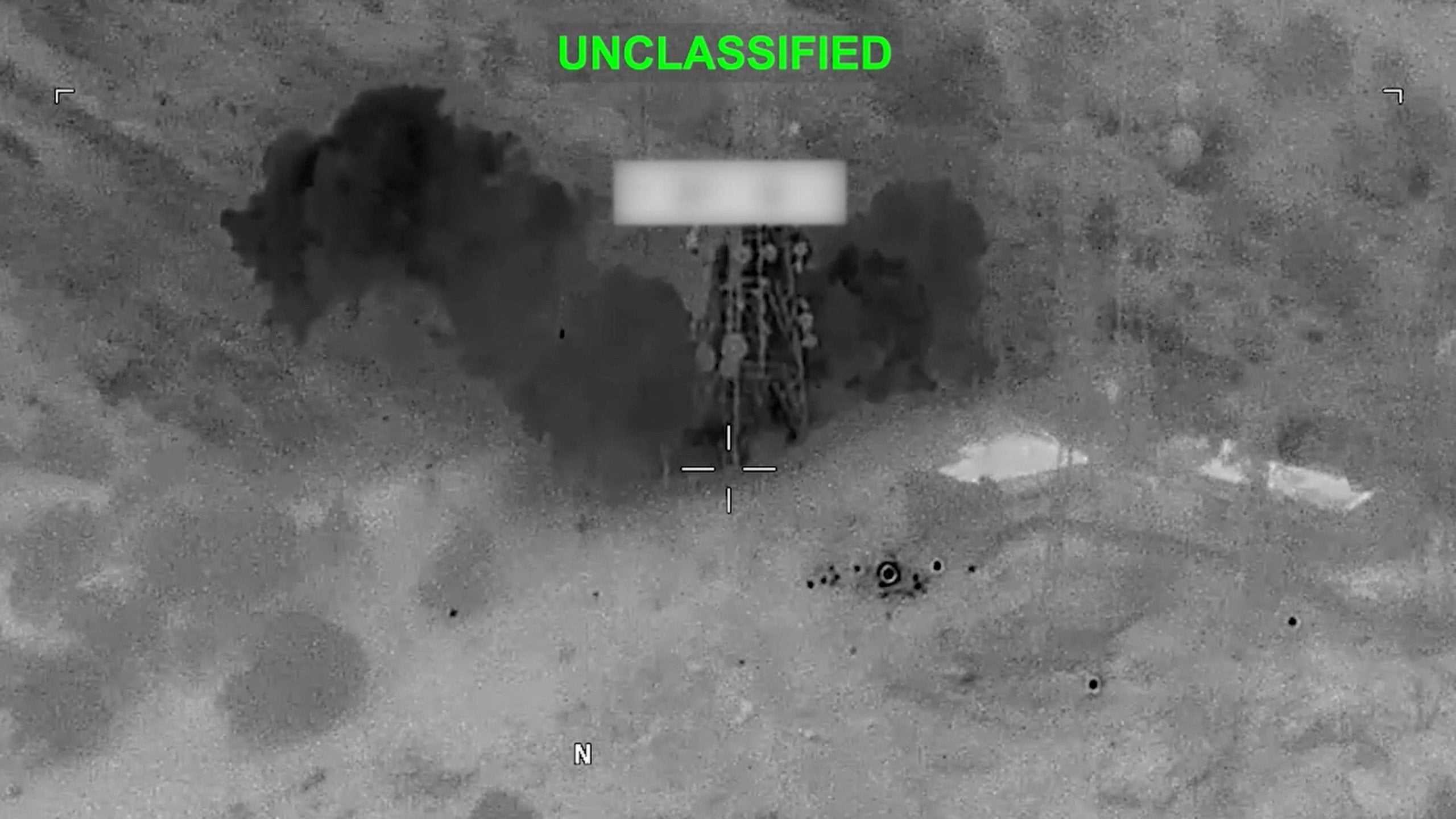 Smoke rises from an explosion at an unknown location, during what U.S. Central Command (CENTCOM) says are strikes on Iran, in this screen grab taken from a handout video released July 17, 2026.