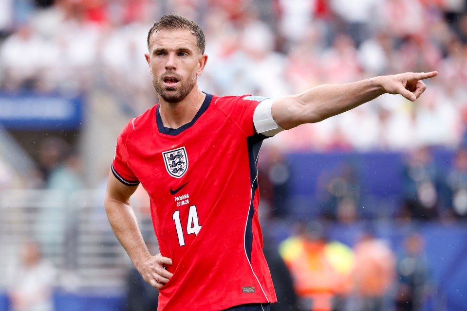 Jordan Henderson looks on during England's match against Panama