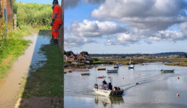 Blocked pipe causes sewage spill at Burnham Overy Staithe
