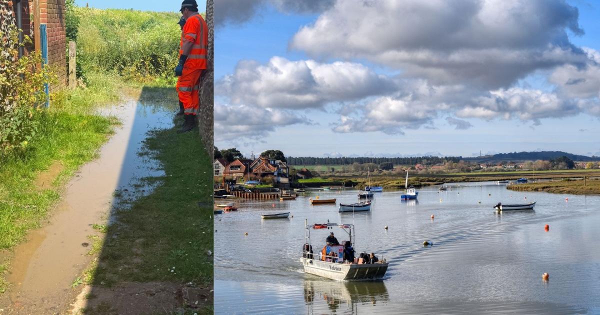 Blocked pipe causes sewage spill at Burnham Overy Staithe