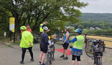 Bingley Belles and Edinburgh-to-Italy cyclists at event