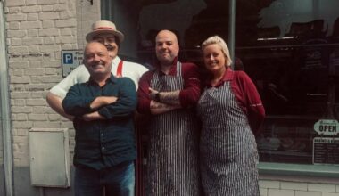 Bob Mortimer films at The Village Butchers in Kingsclere