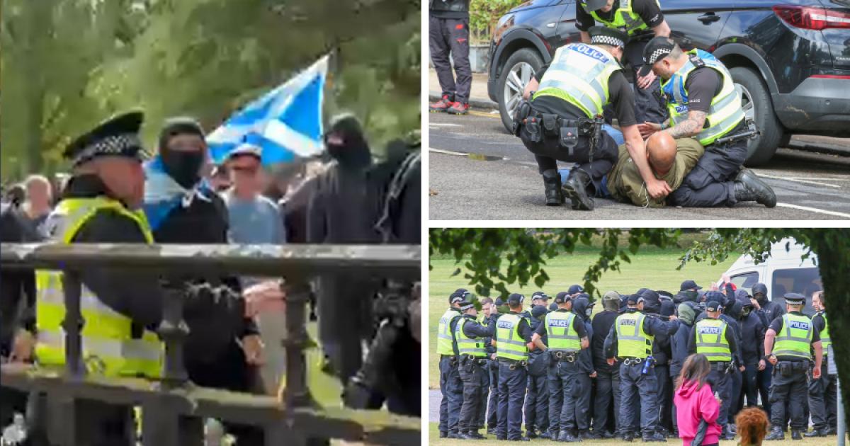 Far-right group throws bottles at police in Glasgow clash