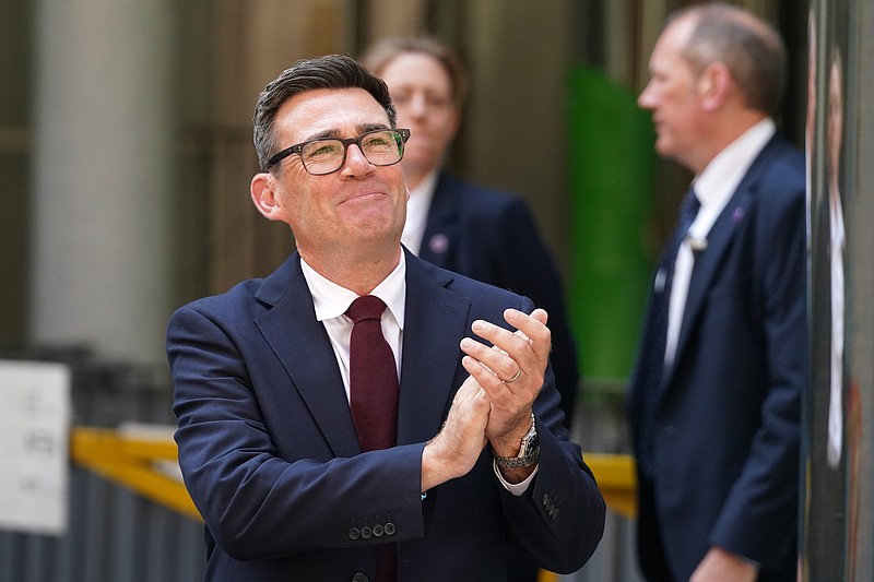 Andy Burnham, the newly declared leader of Britain’s governing Labour Party, leaves after a Labour Party leadership special conference in London, Friday, July 17, 2026.(AP Photo/Alberto Pezzali)