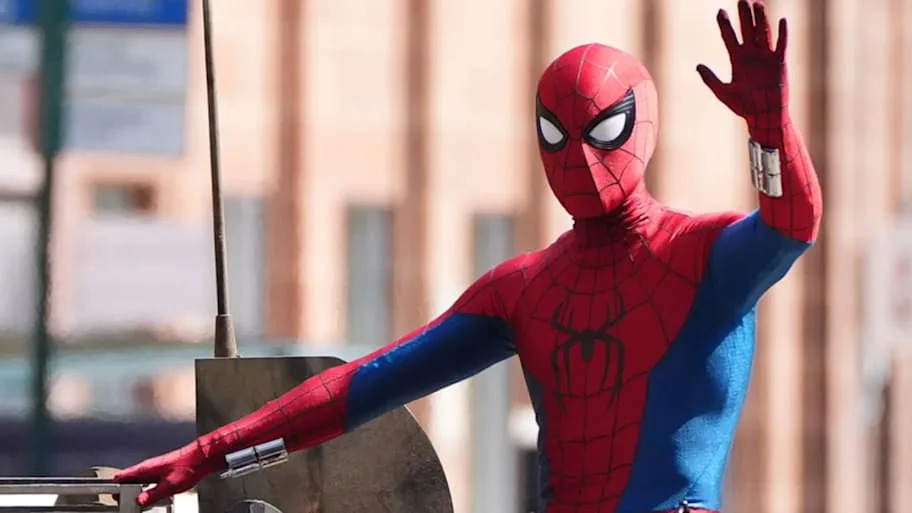 Tom Holland as Peter Parker on set of Spider-Man: Brand New Day in Glasgow.