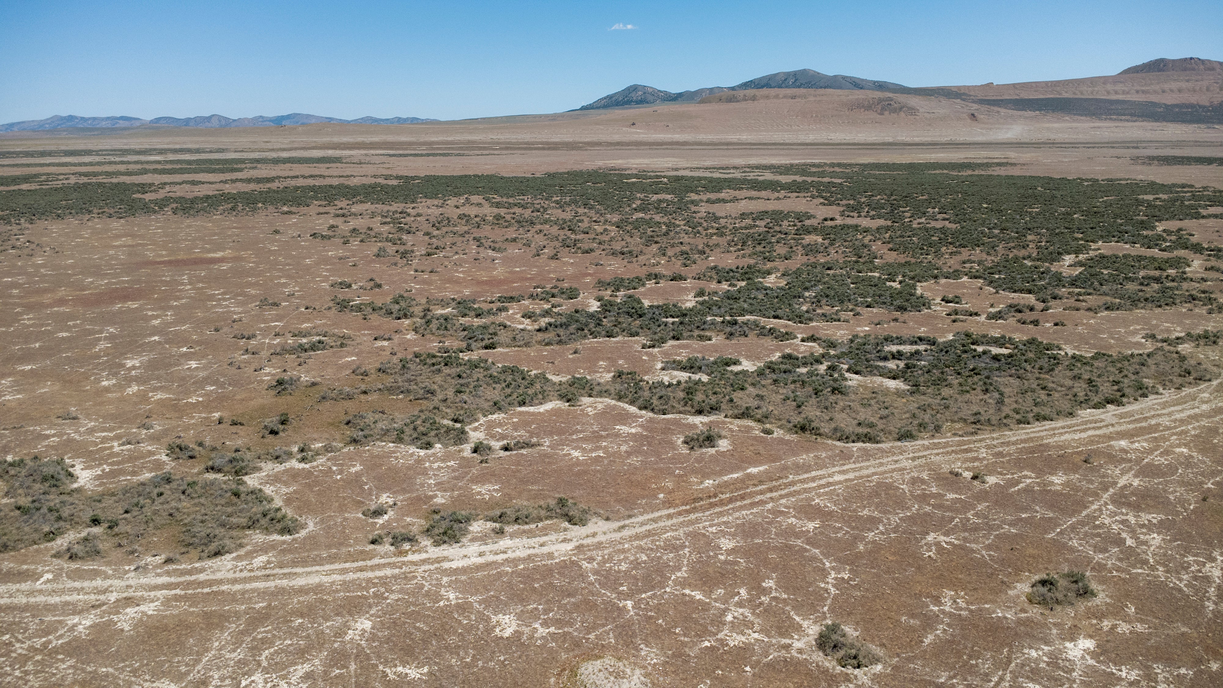 An aerial view of the area where the Stratos Project, a proposed data center will be built in Box Elder County on May 15, 2026 near Snowville, Utah