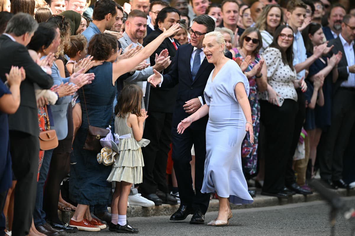 Burnham's wife makes No10 fashion statement: Marie-France van Heel wears £850 Victoria Beckham dress - London Evening Standard