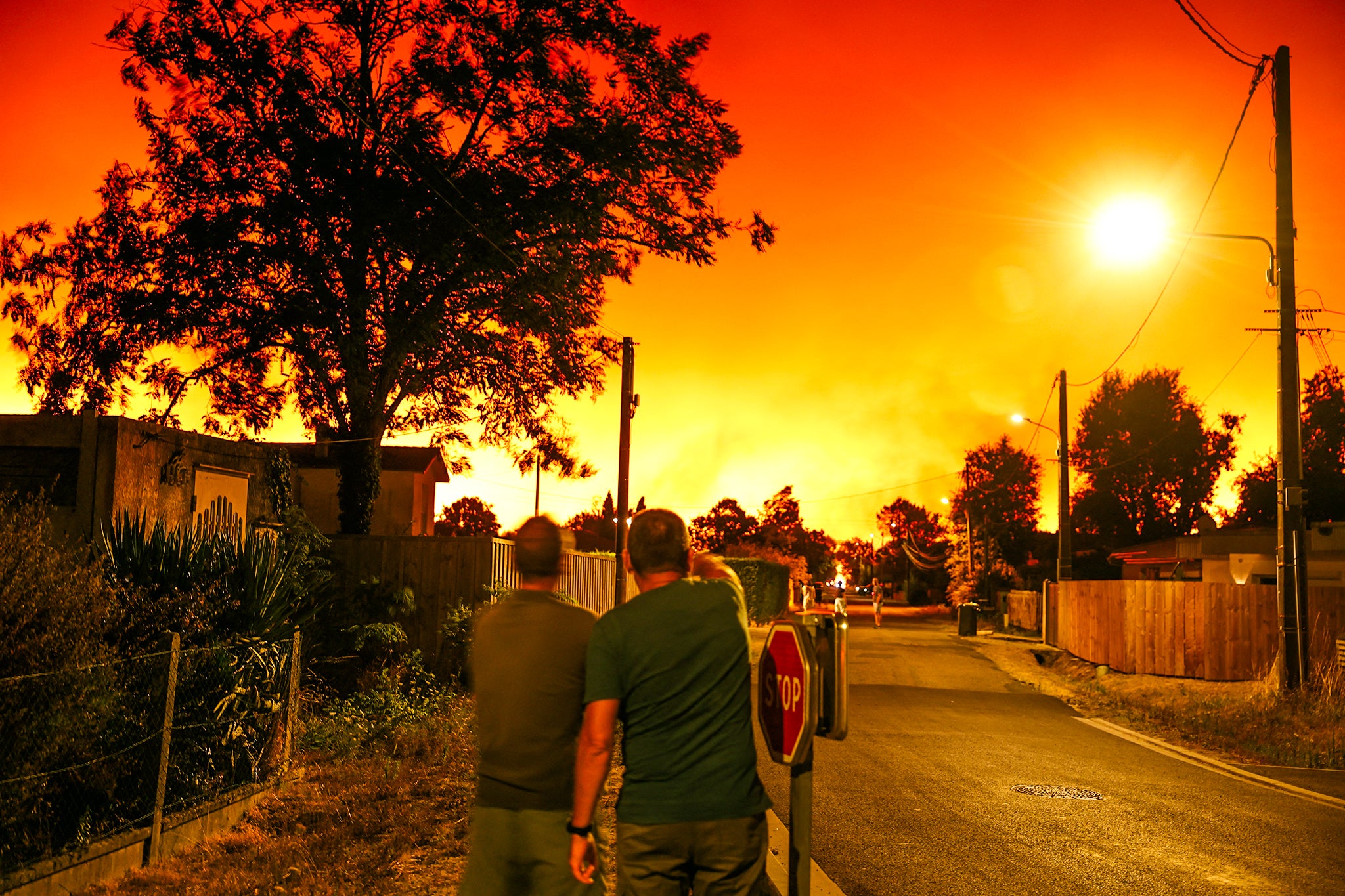 Le Porge, southwestern France, where a fast-moving blaze has burned 900 hectares north of Arcachon Bay