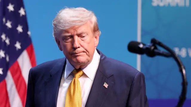 Trump at the Nato summit earlier today