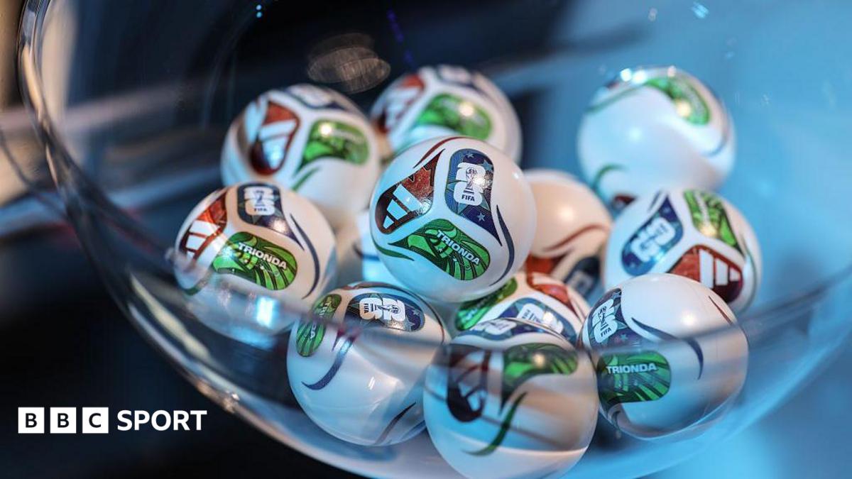 A close-up picture showing some of the World Cup draw balls from December