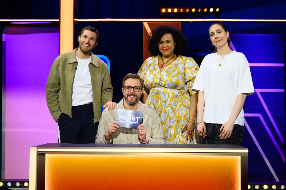 Joel Dommett, Stevie Martin, Desiree Burch, Iain Stirling's Roast the Internet joel dommett, stevie martin, desiree burch, iain stirling's roast the internet