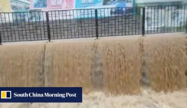 Clips of flooded Hong Kong rivers, streets go viral online after heavy rain