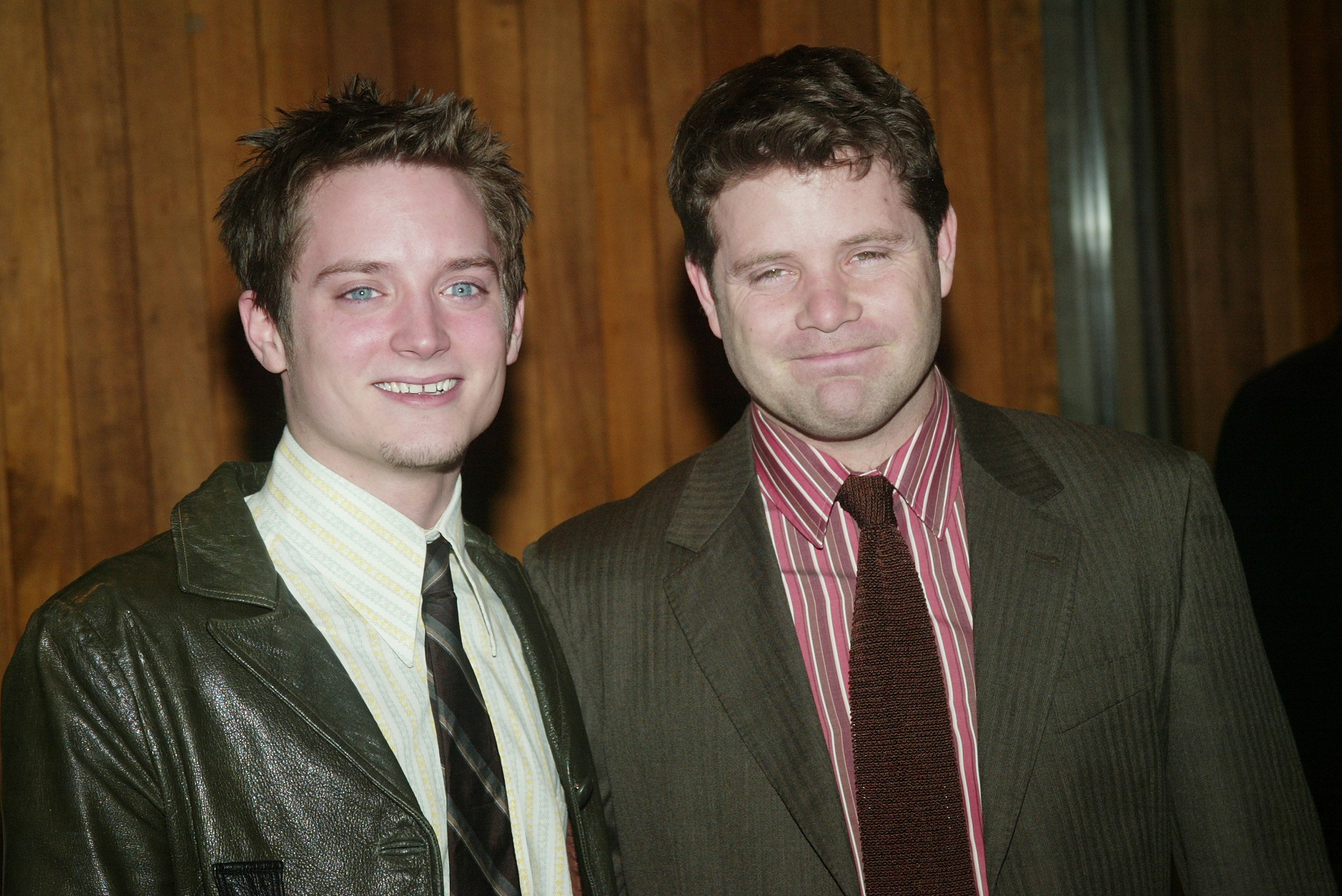 Elijah Wood (left) and Sean Astin in 2004, one year after the final Lord of the Rings film was released