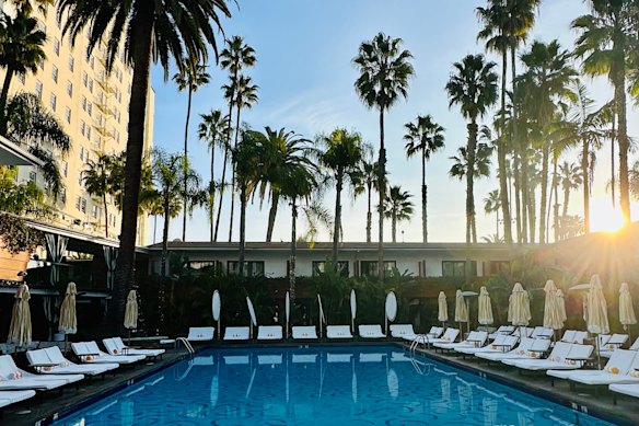 Hockney forever changed the way we look at swimming pools, Barry Humphries wrote, including this one at LA’s Hollywood Roosevelt Hotel.