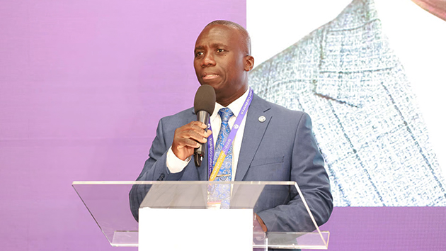 Kirk Thomas addresses delegates moments after being elected president of the British Union Conference during the Session