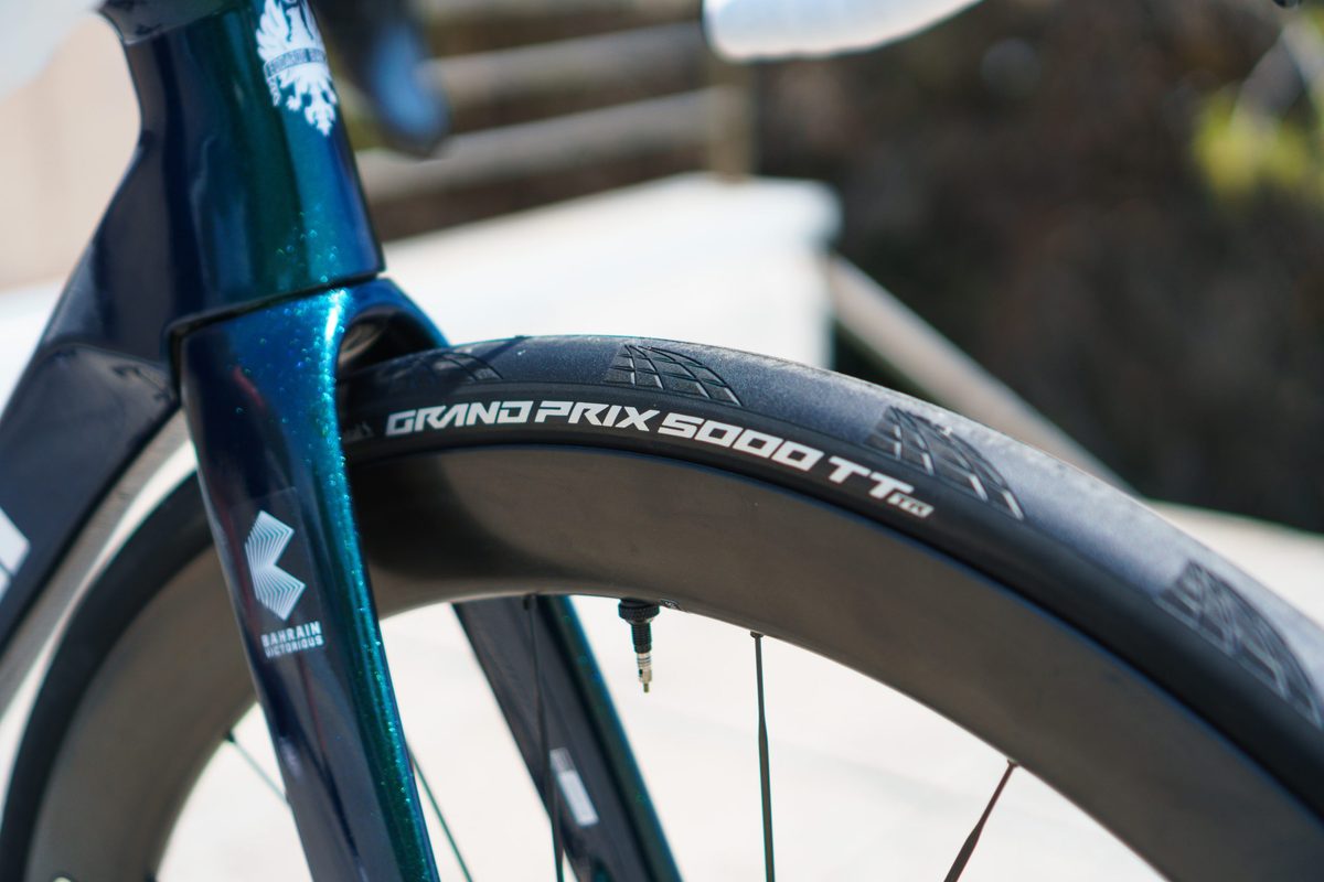 Matej Mohorič Bianchi Specialissima RC at the 2026 Tour de France Continental tyre.