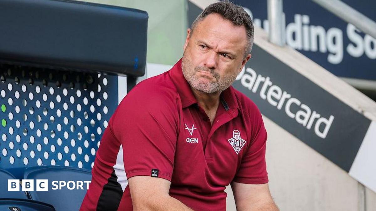 Huddersfield Giants coach Jim Lenihan looks on from the sidelines against Leeds Rhinos in May.