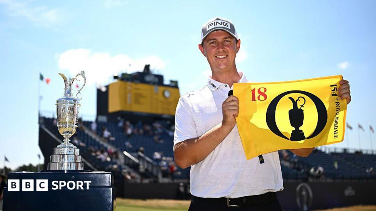 Joe Dean celebrates after winning the Last Chance Qualifier at Royal Birkdale
