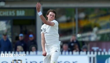 Henry Brookes in action about to bowl for Gloucestershire.