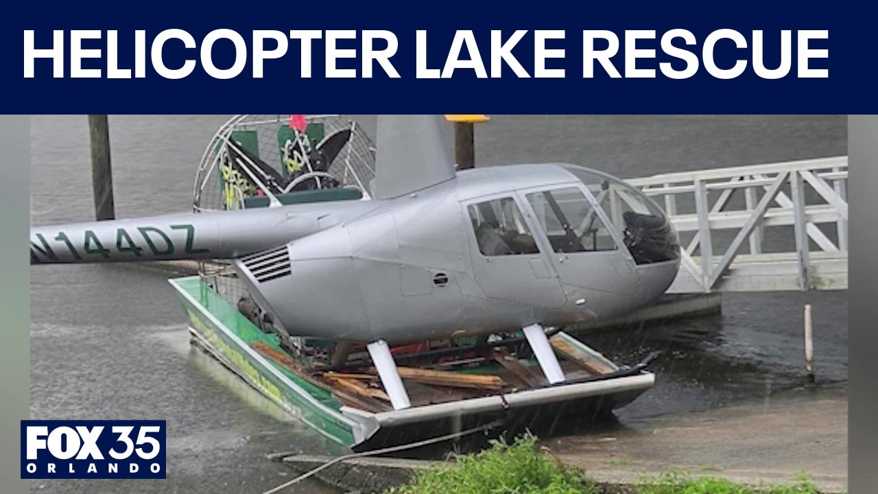 Downed helicopter, crew rescued from alligator-infested Lake Jessup