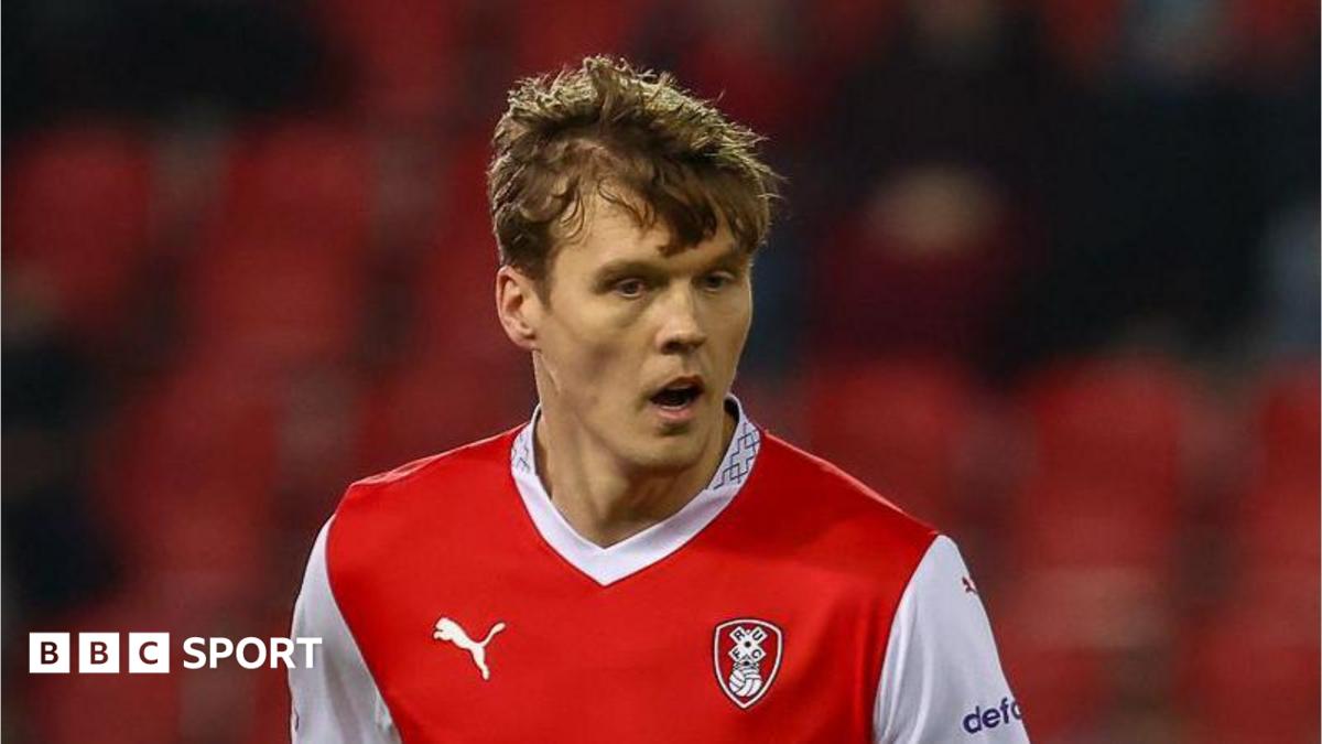Sean Raggett in action for Rotherham United.