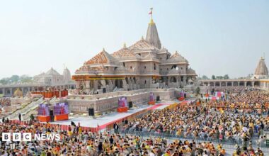 Outside view of the Ram Mandir