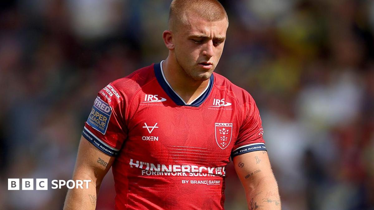 Hull KR half-back Mikey Lewis during his side's defeat at Warrington Wolves