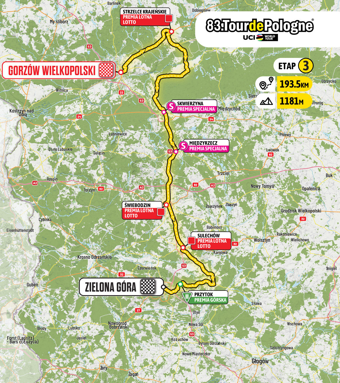 Stage 3 map Tour de Pologne 2026