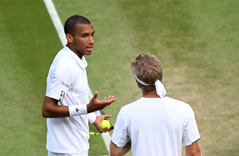The post-match clash appeared to come after some words were exchanged at the net