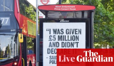 More than half of voters view Nigel Farage and Reform UK as ‘very sleazy’ – UK politics live | Politics