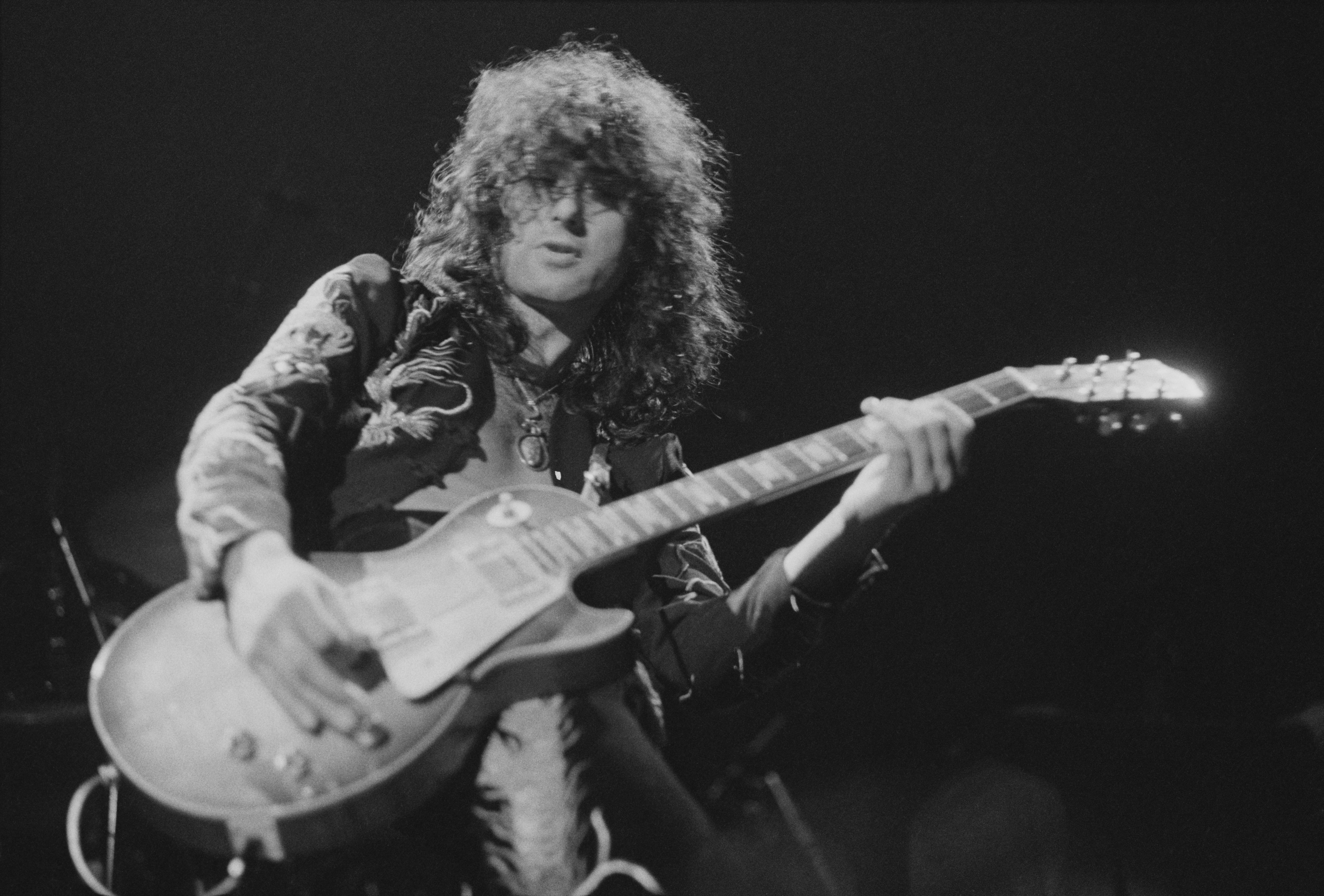 Jimmy Page onstage in 1975