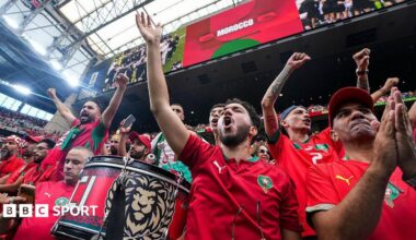 Morocco fans during their last-16 World Cup match against Canada