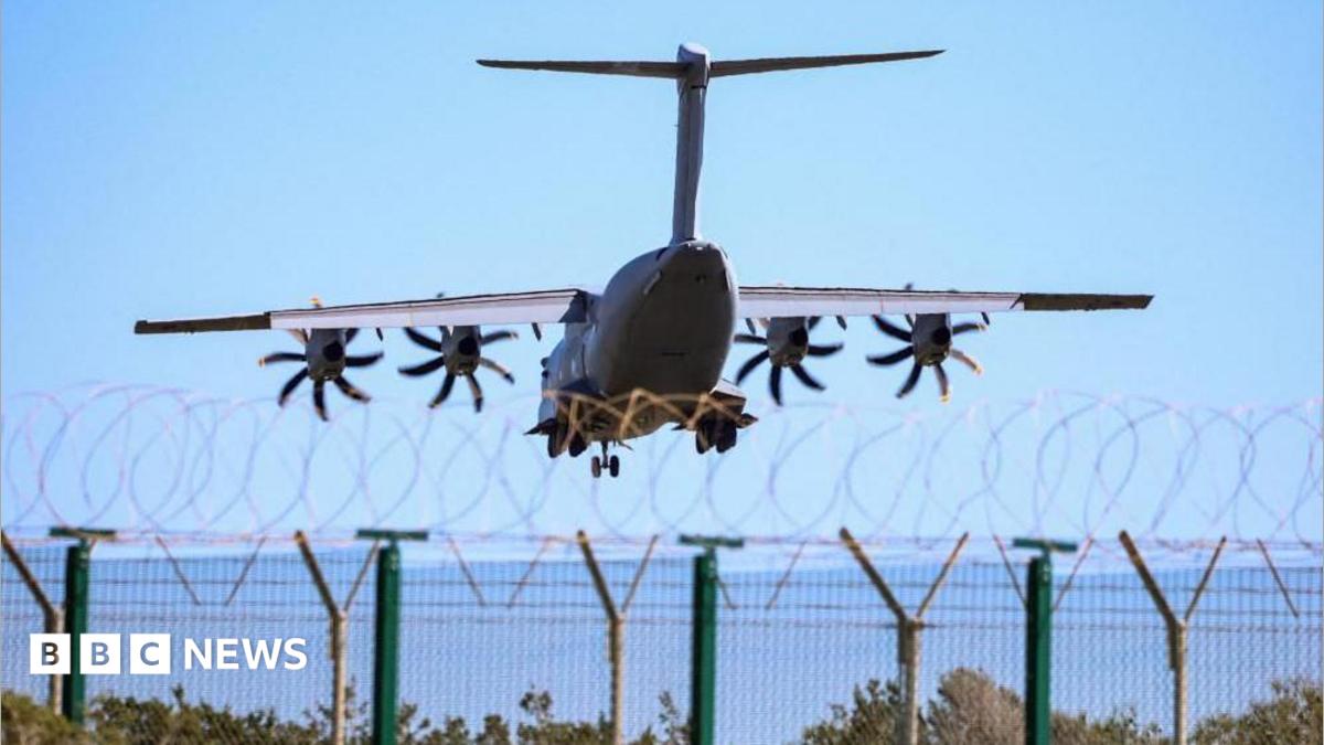 A British military plane landing at RAF Akrotiri