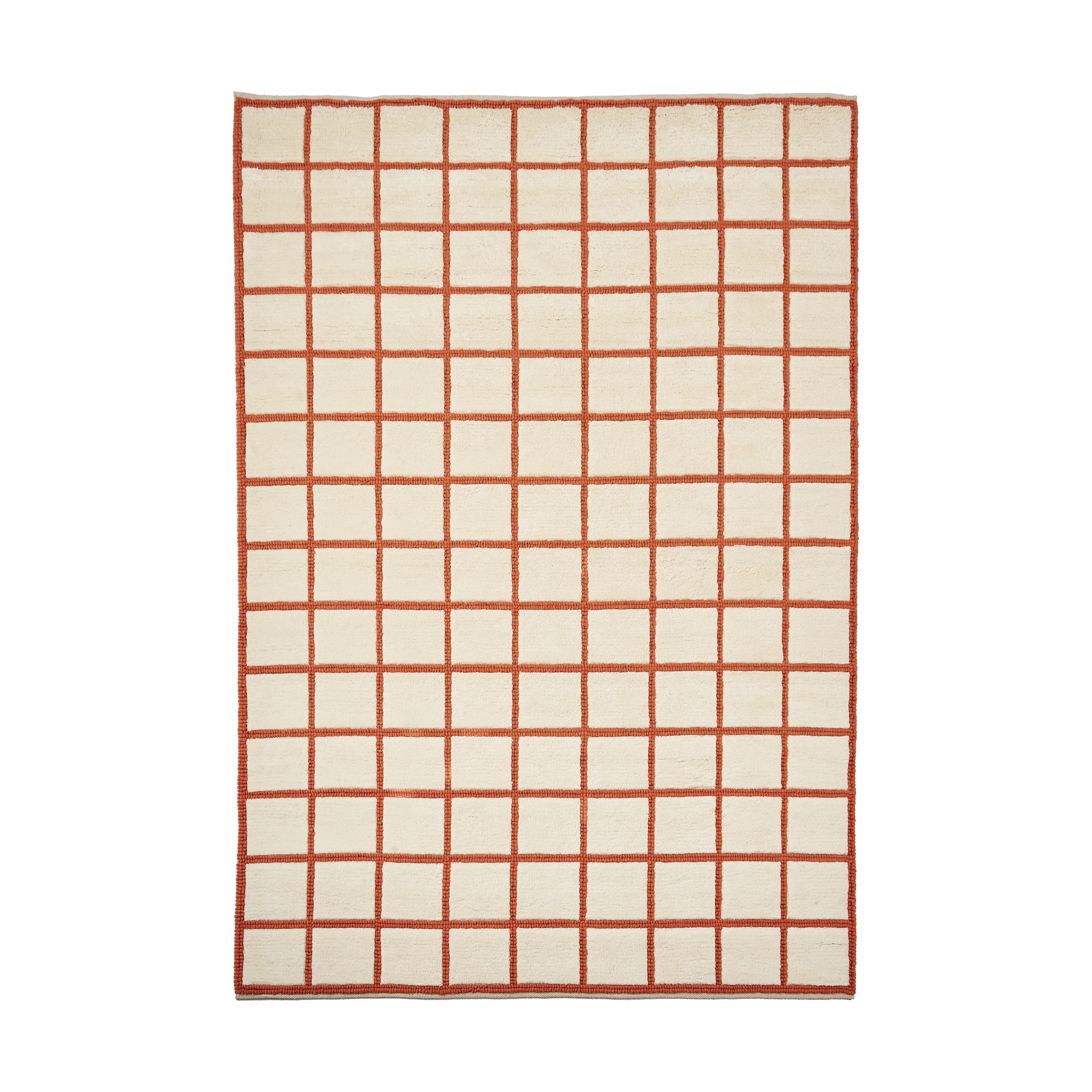 Pasture Wool Rug Natural White/rust, 170x240 Cm