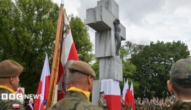A ceremony in Warsaw to commemorate the victims of what Poland calls the "massacre" in Volyn during World War Two. Photo: 11 July 2026