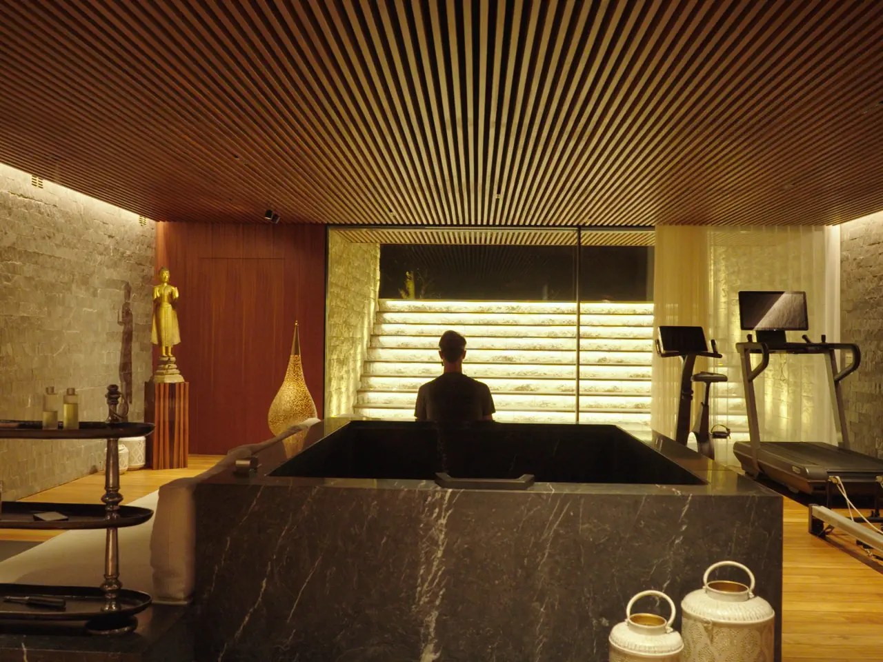 Jan Gerber in his private gym. Meditation, yoga and jogging are part of his morning routine.