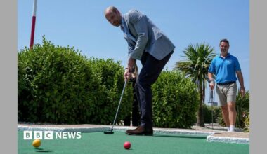 Prince William playing crazy golf