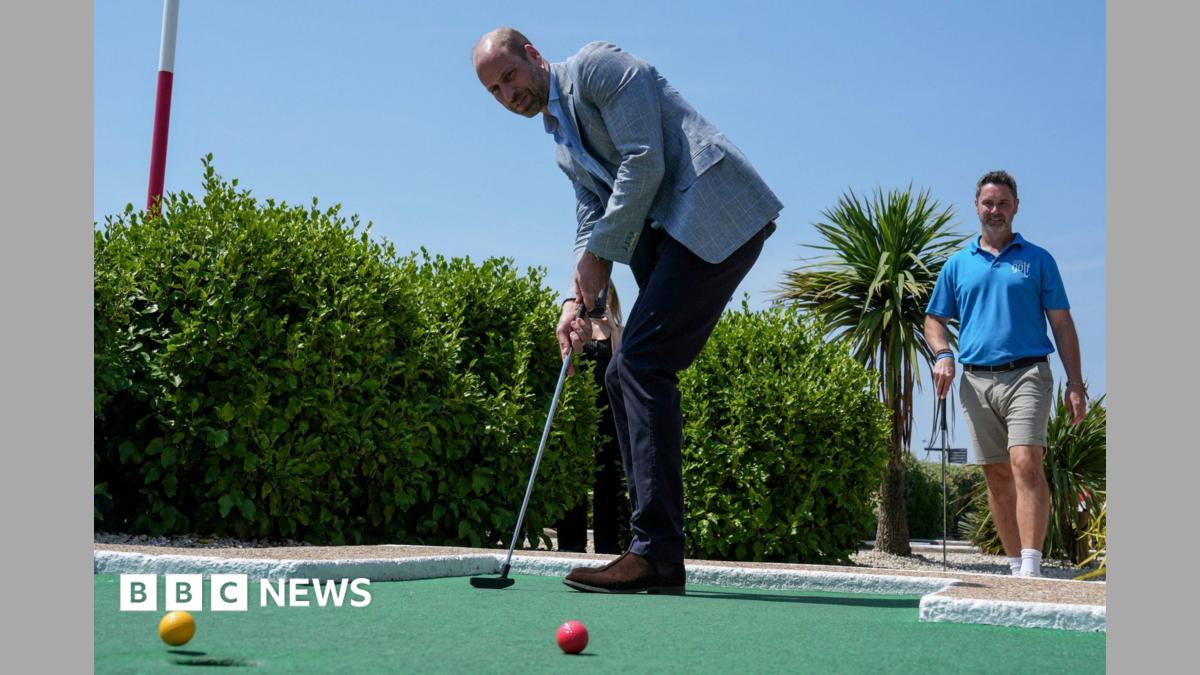 Prince William playing crazy golf