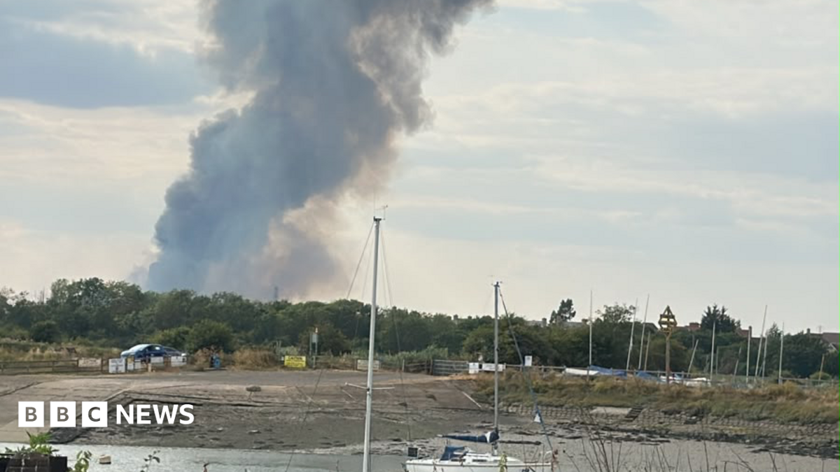 Firefighters tackling large industrial unit blaze in Essex - BBC