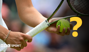 Unknown tennis player on question graphic