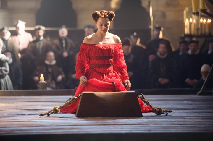 Samantha Morton in character as Mary Queen Of Scots in Elizabeth: The Golden Age