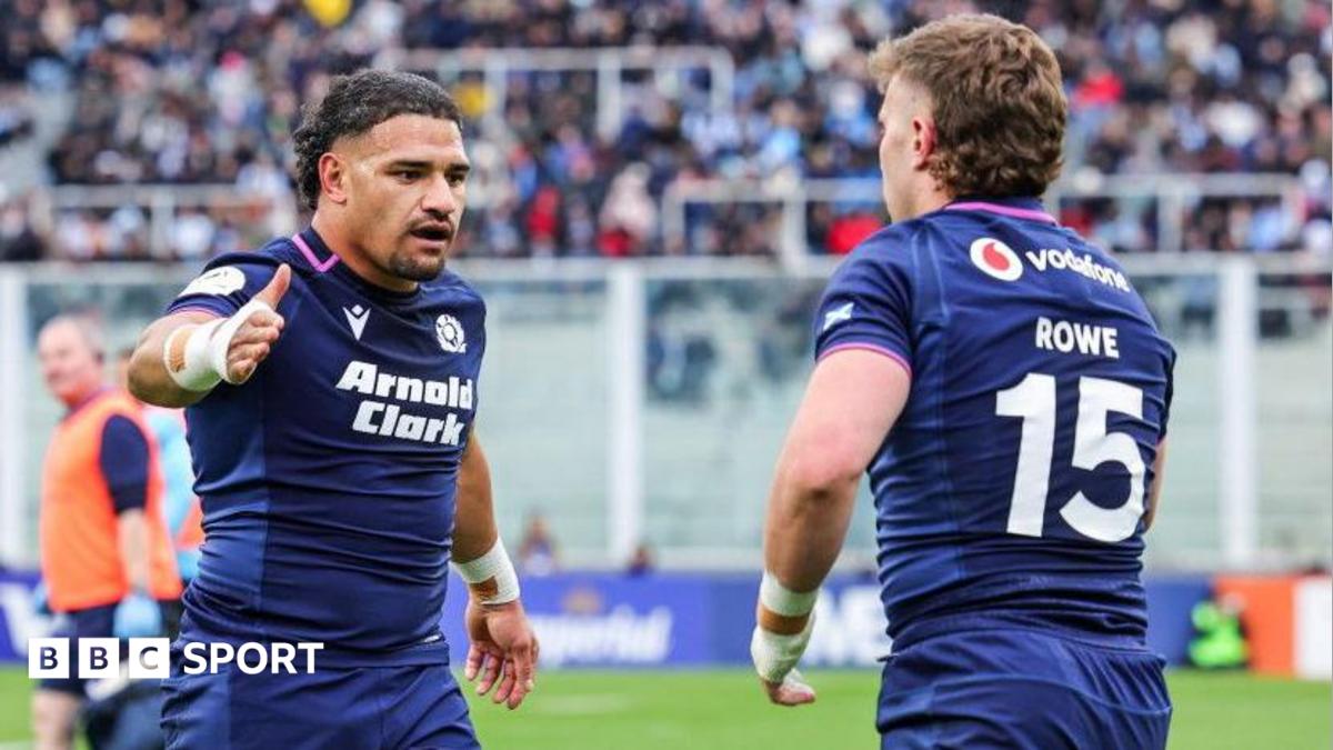 Scotland's Sione Tuipulotu (left) and Kyle Rowe